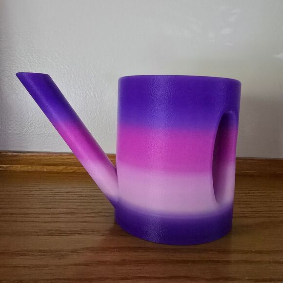 Pink Succulent Flower Pot Plant Vase Purple Ombre Stripe Water Can 3D Garden Art - Picture 2 of 10